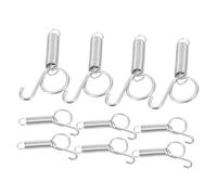 MUELODSIC 10PCS Galvanized Spring Hooks for Bird and Rabbit Cage Doors Durable Elastic Wire Latch with Pull Ring Design Space Saving Pet Cage Door Fixing Accessories to Prevent Escape