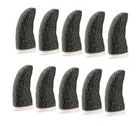 MUELODSIC 10pcs Gaming Finger Sleeves Anti-sweat Breathable Touch Screen Covers Lightweight Elastic for Mobile Phone Game Controllers Black with White Edges