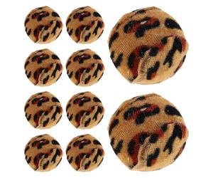 MUELODSIC 10pcs Interactive Cat Balls Leopard Print Fabric Pet Play Balls for Indoor Kittens and Dogs Kitten Exercise Supplies Fun Throw