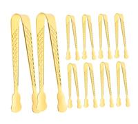 MUELODSIC 10pcs Iron Charcoal Briquettes Clips with Engraved Handle Textured Metal Burning Tongs for Incense Coal Management in Arabic Aromatherapy Tearoom Yoga Use