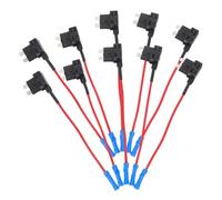MUELODSIC 10pcs Line Fuse Holder Adapter with Gauge Wire Capacity High Grade Copper Wire Insulated Terminals for Car Van Taxi Electrical Protection
