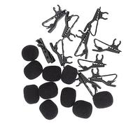 MUELODSIC 10PCS Microphone Lapel Clip Set Durable Iron Mic Clips with Covers for Easy Attachment to Shirts and Collars for Lectures Meetings Online Chats and Voice Recording