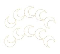 MUELODSIC 10pcs Moon Wreath Decoration Metal Hoop Rings Macrame Hoop Moon-shaped DIY Craft Decor Cutout for Table Decor and Wall Hanging Projects