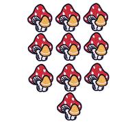 MUELODSIC 10Pcs Mushroom Embroidered Sewing Patches DIY Applique for Clothing Accessories Easy and Hand Sew Decorative Repair for Dresses Bags Jeans Hats Shoes Craft Projects