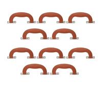 MUELODSIC 10Pcs Plastic Luggage Handle Replacement Set for Suitcase Toolbox Carrying Case with Ergonomic Grip Brown Large Size with Silver Feet, Suitable for Travel and Repair Use