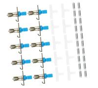 MUELODSIC 10pcs Rabbit Cage Automatic Drinking Water Feeder with Dual Spring Design White Three-way Connector for Meat and Breeding Rabbits
