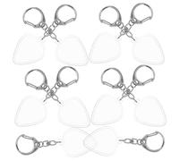 MUELODSIC 10PCS Transparent Guitar Pick Storage Case Portable Acrylic Plectrum Holder Keychain Pendant Secure Pick Collection Box for Acoustic Electric Guitar Accessories