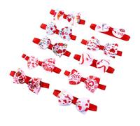 MUELODSIC 10Pcs Valentine’S Day Pet Bow Ties Collar Set Adjustable Cat and Dog Neck Chain Mixed Patterns for Couples Pet Accessories