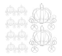 MUELODSIC 10PCS White Metal Pumpkin Carriage Candy Boxes Charming Wedding Favor Containers with Elegant Halloween Decorative Centerpieces for Birthday Parties and Celebrations