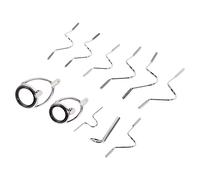 MUELODSIC 11Pcs Stainless Steel Fly Fishing Rod Guide Tip Repair Kit Corrosion Resistant Eye Rings Set with Winding Design Easy to Install Durable Fishing Pole Tips for Freshwater and