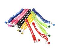 MUELODSIC 12Pcs Adjustable Kitten and Puppy Collars with Bell Soft Breathable Reusable Fishbone Pattern for Cats and Dogs Comfortable Fit for Growing Pets