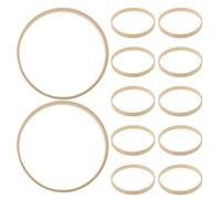 MUELODSIC 12pcs Bamboo Rings for Dream Catcher DIY Macrame Craft Hoops Lightweight Floral Hoops with Rounded Edges for Wedding Decoration Christmas Wreath Embroidery Tool