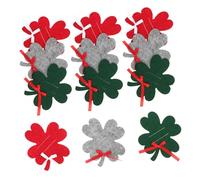MUELODSIC 12pcs Christmas Four Leaf Clover Money Holders Portable Felt Card Wallets in Red Green Gray Compact Gift Envelopes for Presents DIY Party Exchange Business Id Card Organizer