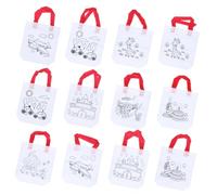 MUELODSIC 12pcs DIY Graffiti Non-woven Tote Bags for Reusable Handbags for Coloring and Drawing Mixed Style Storage Bags to Inspire Creativity and Fun Random Color