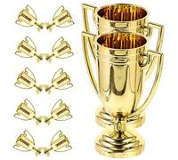 MUELODSIC 12Pcs Early Learning Plastic Trophys Golden Color Prizes for Classroom Rewards Competition Gifts Encouraging Achievement