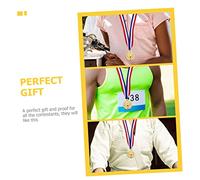 MUELODSIC 12Pcs Gold Medals Sports Award Medals with Comfortable Ribbon for Competitions Party Favors Keepsake Prize Gift