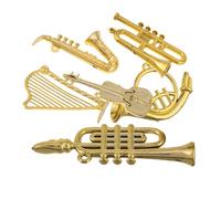 MUELODSIC 12Pcs Miniature Musical Instrument Ornaments Gold Saxophone Cello Decor for Dollhouse Tabletop Display Christmas Decorations and Collectible Music Accessories