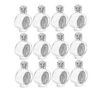 MUELODSIC 12pcs Refillable Glass Holy Water Bottles with Silver Metal Dispenser for Christian Baptism and Religious Celebrations Elegant Sacred Containers for Faith Rituals and Blessings