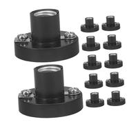 MUELODSIC 12pcs Small Screw Light Bulb Socket Holders for Scientific Experiments Lamp Bases with Screw Edison Socket Black Lamp Holders for School and Lab Lighting Applications