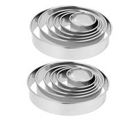 MUELODSIC 12pcs Stainless Steel Mousse Cake Ring Set Heat-Resistant Round Dessert Molds with Fluted Edge for Pastries and Cakes Easy-Clean Seamless Rings for Baking and Celebrations
