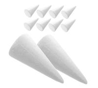 MUELODSIC 12pcs White Polystyrene Cone Shaped Foam for DIY Crafts Solid Handmade Craft Accessories for Christmas Tree Flower Arrangements Home Decoration and Educational Projects