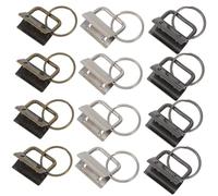 MUELODSIC 150pcs Metal Key Fob Hardware with Keyring for DIY Crafting Wristlet Key Chains Lanyards Bag Accessories Lightweight Silver Antique Black