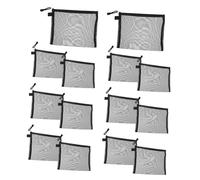 MUELODSIC 15pcs Mesh Zipper Pouches Travel Organizer Bags Multipurpose Makeup Cosmetic Pencil Storage Bags Small Mesh with Zipper for Business Trips Vacations Daily Use