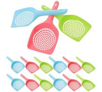 MUELODSIC 15pcs Reusable Cat Litter Scoop with Fine Sifting Small Holes Plastic Poop Picker for Cats and Dogs Portable Ergonomic Waste Clean Up Tool for Clumping and Crystal Litter Boxes