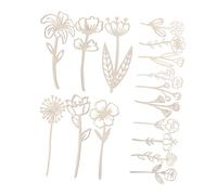 MUELODSIC 16pcs Cut Wooden Wildflower Decor for DIY Crafts Rustic Floral Cutouts for Home Decoration and Festive Layouts Blank Wood Flowers for Wedding and Holiday Art Projects