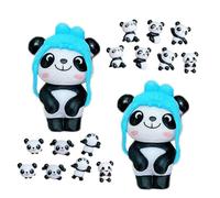 MUELODSIC 16pcs Cute Panda Fridge Magnets Resin Cartoon Magnetic Kitchen Decor for Refrigerator Locker Whiteboard Surfaces Collectible Magnets