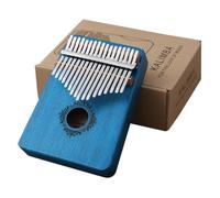 MUELODSIC 17-key Thumb Piano Kalimba Portable Beginner Finger Instrument in Gem Blue Rosewood Body, Practical Mbira for Music Learning and Travel