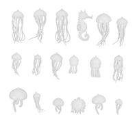 MUELODSIC 18 Pcs Silicone Animal Models Epoxy Filler Mini Ocean Creatures for DIY Jewelry Crafting and Landscape Decoration Safe S