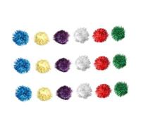 MUELODSIC 18pcs Tinsel Pom Pom Balls Cat Bite-resistant Interactive Pet Teaser for Indoor Cats Stress Relief and Boredom Reduction Random Color