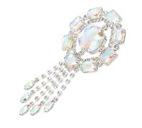 MUELODSIC 1piece Elegant Rhinestone Brooch Pin Tassel for Women Decorative Lapel Pin for Festivals and Special Occasions Unique Glass and Rhinestone Design Accessory for Clothing and Bags