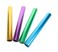 MUELODSIC 1set Aluminum Alloy Relay Racing Sticks Electroplated Field Track Baton for Official Relay Races Purple Gold Green Blue 4pcs