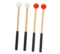 MUELODSIC 2 Pairs Premium Wood Marimba Mallets with Ergonomic Handles for Stage Percussion Even Striking Force and Construction Red Brick Wall Sound Hammers for Xylophone and Similar