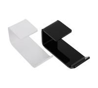 MUELODSIC 2 Pcs Acrylic Headset Holder Hanger with Desk Hook, Stable Headphone Stand for Gaming and Office Use, Black and White Headphone Rack Accessory under Desk Mount