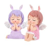 MUELODSIC 2 Pcs Mini Doll Cake Topper Cute Angel Model Decoration for Birthday Cake for Parties and Special Celebrations and Joy