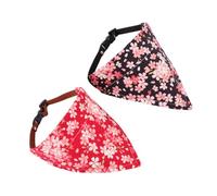 MUELODSIC 2 Pcs Pet Triangle Scarf for Dogs and Cats Printed Bandana Bibs Comfortable Dog Collar Accessory for Parties Walks and Daily Wear Random Color