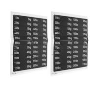 MUELODSIC 2 Pieces Gym Equipment Weight Block Stickers 5kg-110kg Incremental Labels for Fitness Equipment Accessories, Self-Adhesive Black Weight Stack Identification Tags for Indoor