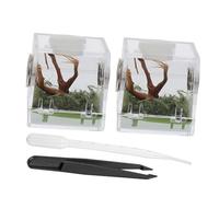 MUELODSIC 2 Set Small Jumping Spider Habitat Boxes for Breeding Moisture Spider Enclosure Carriers with Breathable Design and Transport