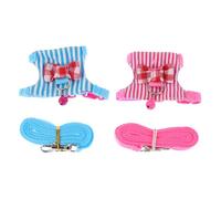 MUELODSIC 2 Sets Adjustable Hamster Harness with Comfortable Breathable Rat Leash for Small Pets for Walking Training and Outdoor Activities