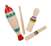 MUELODSIC 2 Sets Beginner Wooden Guiro Percussion Instrument with Sticks for Hand Eye Coordination Music Natural Wood Early Education Musical Instruments for Boys