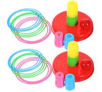 MUELODSIC 2 Sets Ring Toss Game with Stacking Cups Indoor Outdoor Party Favor for Hand Eye Coordination Motor Skills Focus and Problem Solving Development Random Color