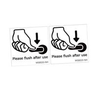 MUELODSIC 2 Sheets Toilet Warning Stickers Self-Adhesive Wall Decoration Decals for Bathroom and Bedroom Toilet Seat Lid Eye-catching Reminder Signs for Public Restrooms and Home Use
