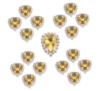 MUELODSIC 20 Pcs Glass Teardrop Rhinestone Decorations for DIY Jewelry Making Silver Base Sew Rhinestones for Dress Accessories Craft Embellishments Glass Gems