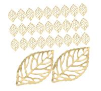 MUELODSIC 200pcs Hollow Leaf Charms for Jewelry Making Intricate Tree Filigree Pendants for DIY Earrings Necklaces Hair Clips Elegant Nature-inspired Craft Findings