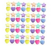 MUELODSIC 200pcs Star and Heart Shaped Spacer Beads for Jewelry Making DIY Craft Beads Star and Heart Charms Suitable for Bracelets and Accessories Creation