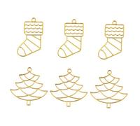 MUELODSIC 20pcs Alloy Christmas Pendant Frames Set Metal Hollow Edge DIY Jewelry Making Supplies for Bracelets Necklaces Earrings Winter Themed Accessories