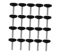 MUELODSIC 20pcs Black Plastic Star Clamping Knobs Threaded Handle Screws for Machinery Assembly Hand Grip Thumb Screws with Wear-resistant Design Quick Tightening Replacement